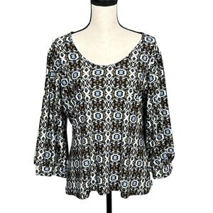 Deborah Viereck Dark Boho Chic Liquid Knit Top Womens XL Balloon Sleeve Eclectic